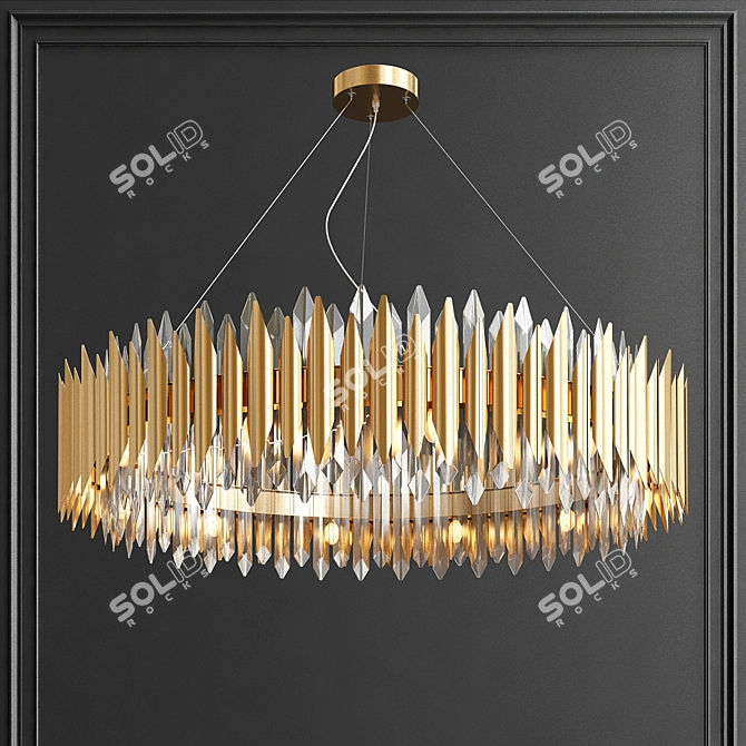 Elegant LED Crystal Chandelier 3D model image 1