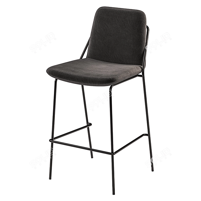 Modern Upholstered Sling Bar Stool 3D model image 1