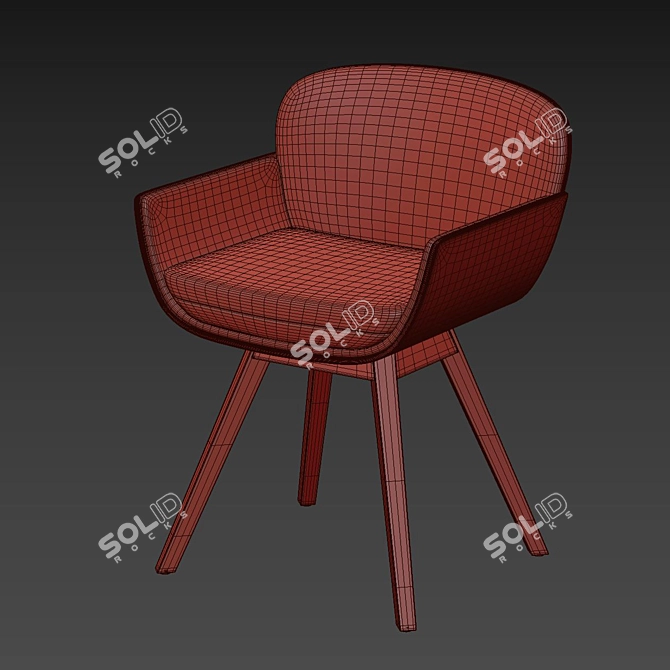 Porto Blue Bliss Dining Chair 3D model image 3