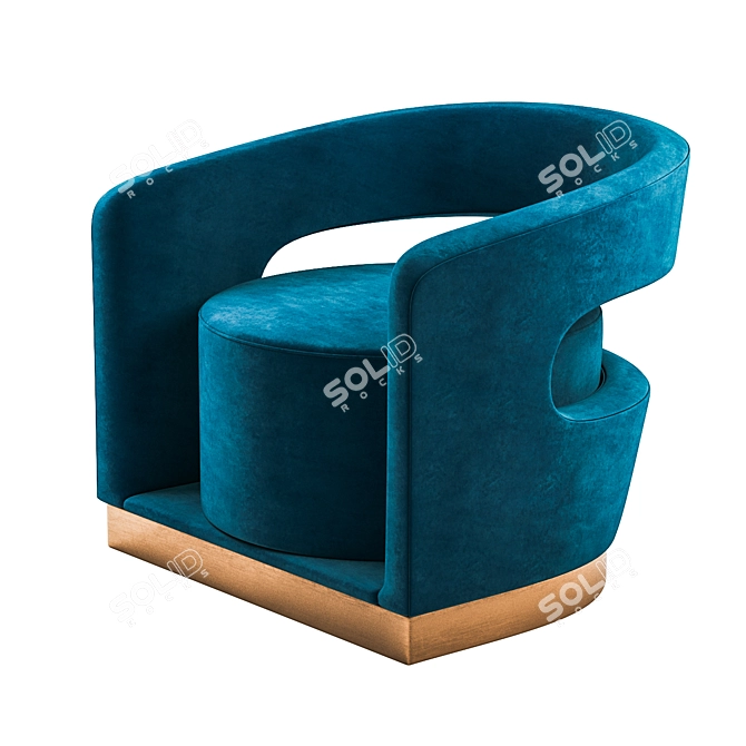 Elegant Velvet Accent Chair 3D model image 1