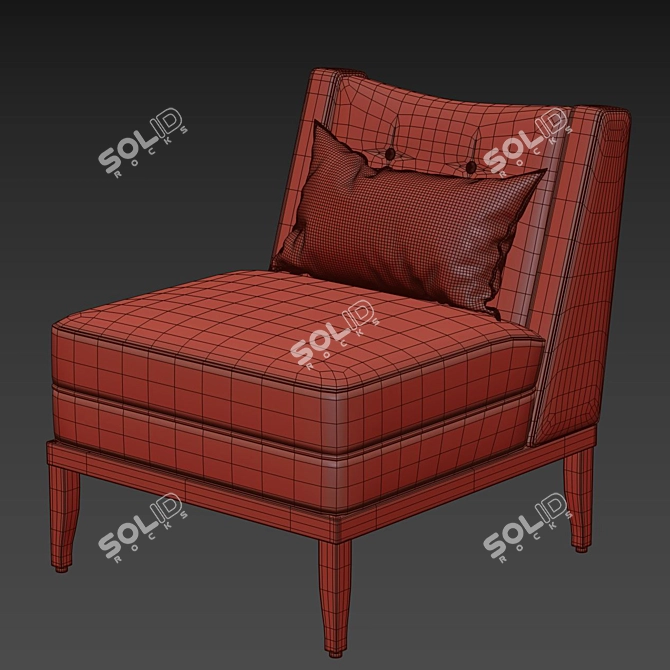 Elegant Nefertiti Armchair: Egyptian Essence! 3D model image 3