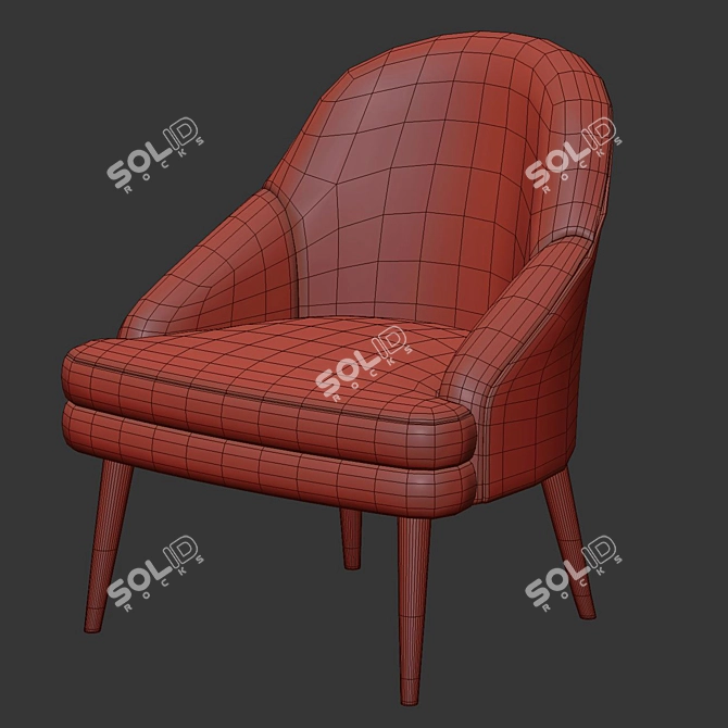 Elegant DA VINCI Armchair - SF4T 3D model image 3