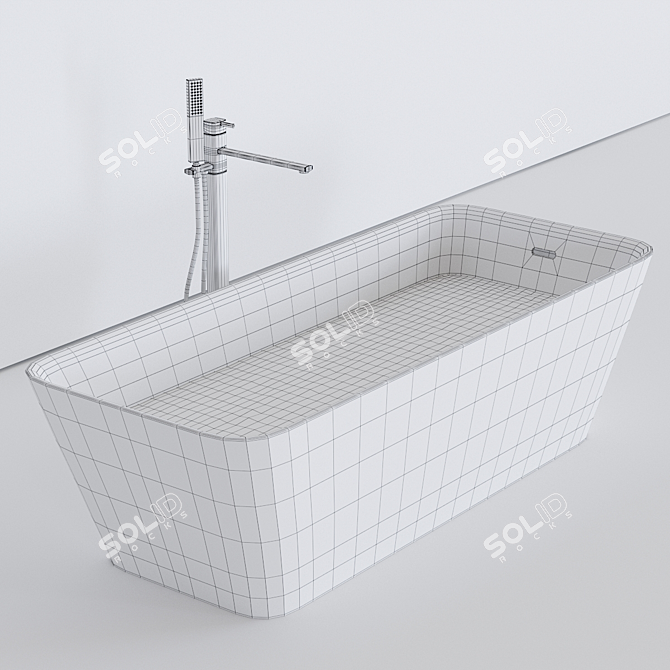 Sleek Freestanding Aquatek Bathtub 3D model image 3