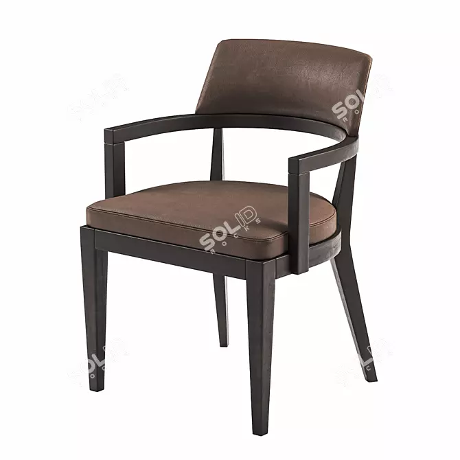 Slettvoll Irving: Elegant Curved Dining Chair 3D model image 1