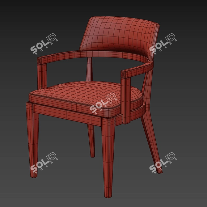Slettvoll Irving: Elegant Curved Dining Chair 3D model image 3