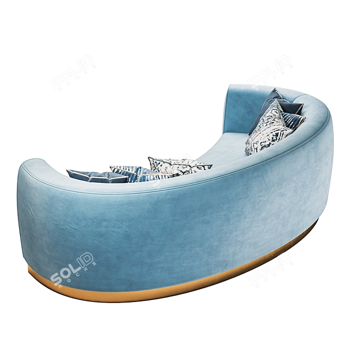 Elegant St. Germain Velvet Sofa 3D model image 2