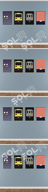 Versatile Set of Wall Paintings 3D model image 3