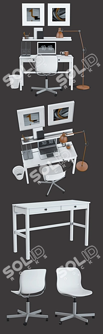 Modern Home Office Set 3D model image 2