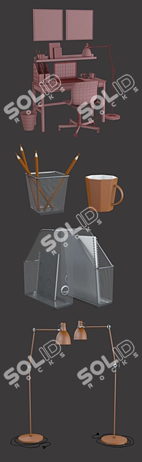 Modern Home Office Set 3D model image 3