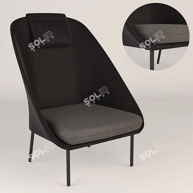 Twins Outdoor Armchair 3D model image 1