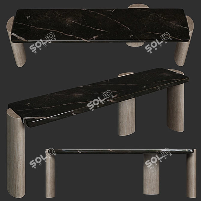 Modern Minimalist LOB Low Console 3D model image 1