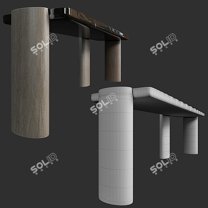 Modern Minimalist LOB Low Console 3D model image 2