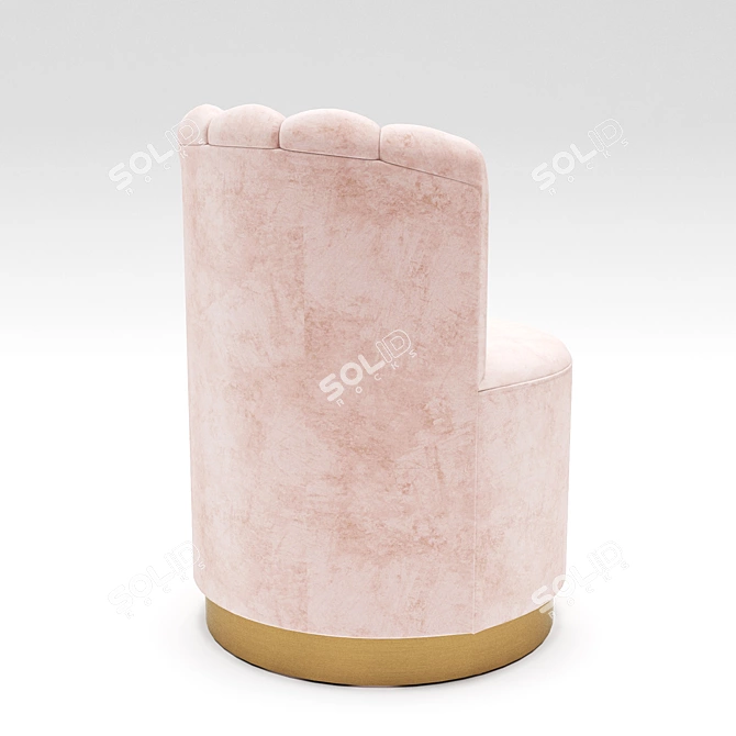 Plush Beauty Vanity Chair 3D model image 2