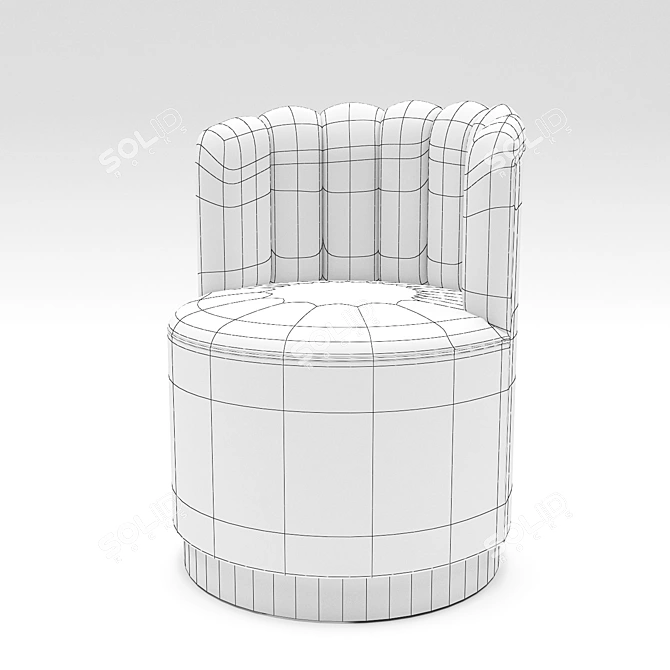 Plush Beauty Vanity Chair 3D model image 3