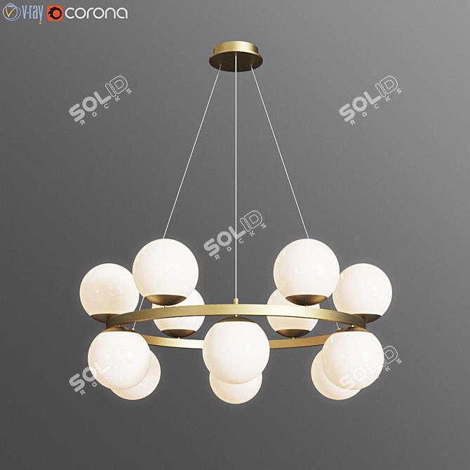Bubbly Brass Pendant Light: Illuminate in Style! 3D model image 2