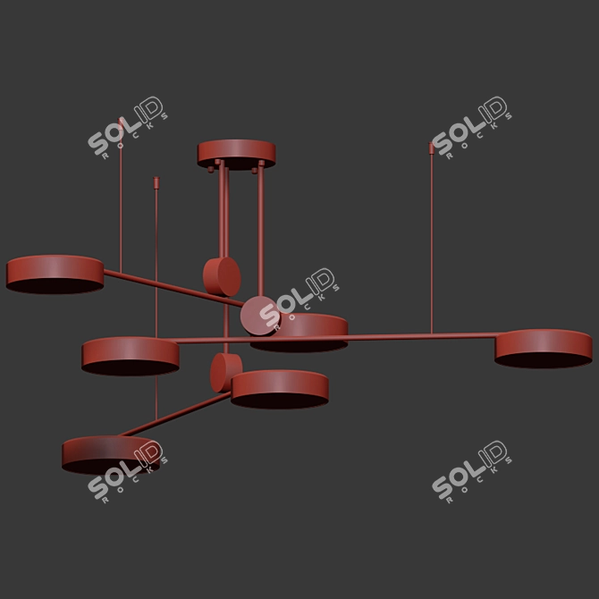 Modern Brass LED Lampatron 3D model image 2