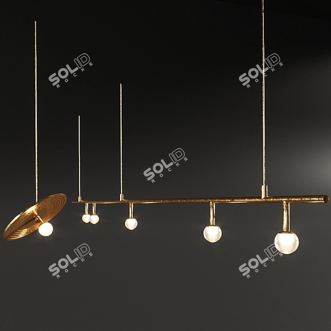 Sleek LED Ceiling Light 3D model image 1