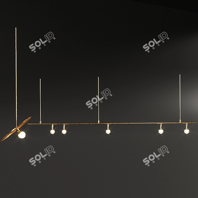 Sleek LED Ceiling Light 3D model image 2