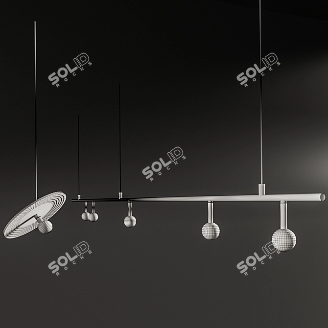 Sleek LED Ceiling Light 3D model image 3