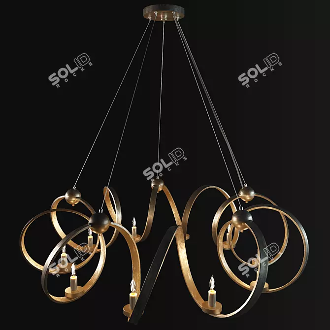 Elegant Ringmaster Chandelier 3D model image 1