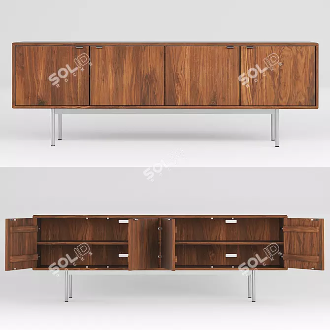 Title: Sleek Hensley Media Cabinets 3D model image 1