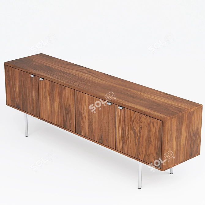 Title: Sleek Hensley Media Cabinets 3D model image 2