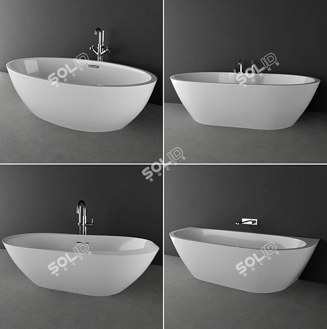 Luxury Bath Set: EGG MAX, Architeckt Lattra, Jazz Plus, StoneArt BS-531, M-BT214 3D model image 1