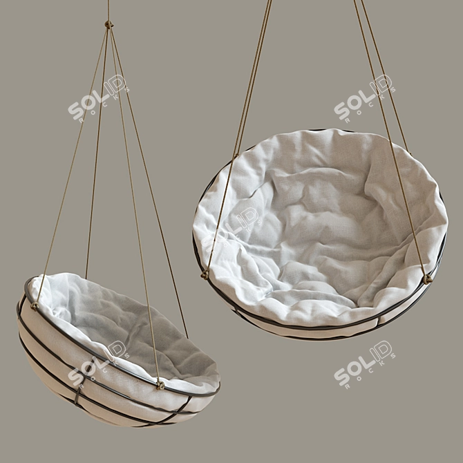 Cloud Lock Papasan: Suspended Chair Swing 3D model image 1