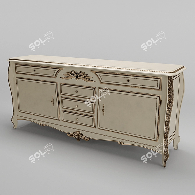 Elegant Pregno Savoy Sideboard 3D model image 1