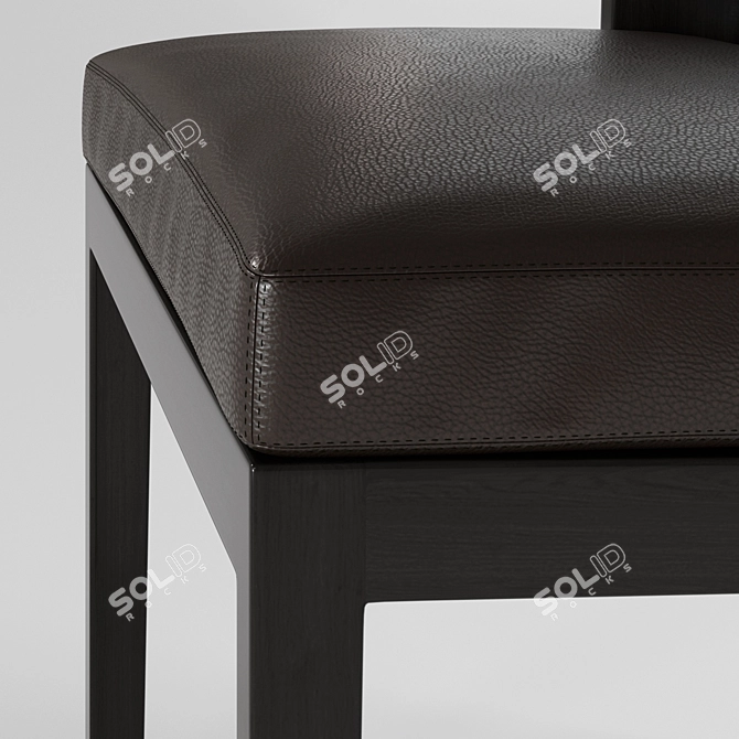 Sleek Oak Wood Armchair 3D model image 2