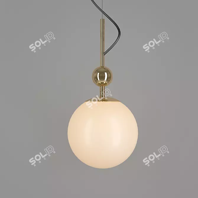 Solar Gold Pendant Lamp | Elegant Sphere Design 3D model image 1