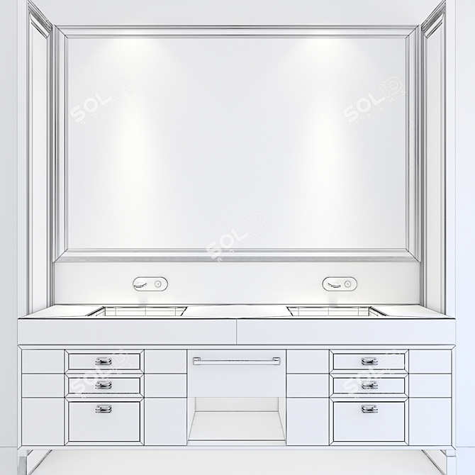 Elegant Bathroom Furniture Set 3D model image 3