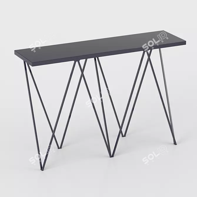 Elegant Giraffe Steel Console 3D model image 1