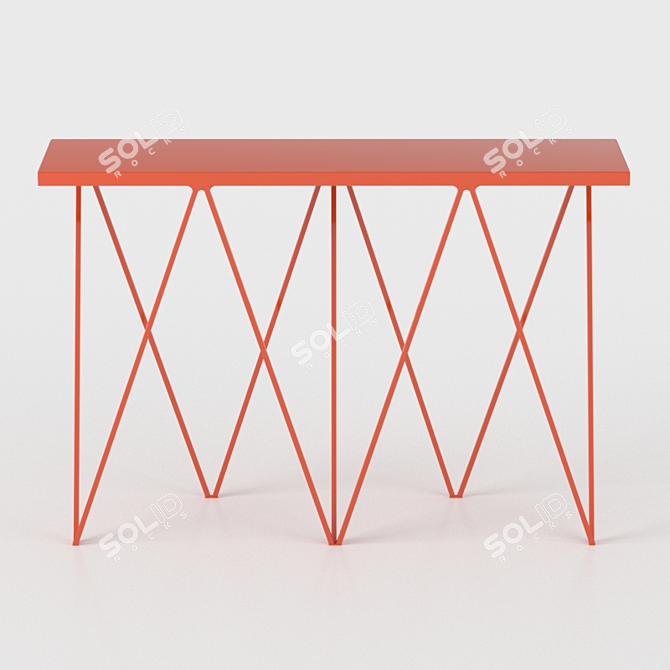 Elegant Giraffe Steel Console 3D model image 2