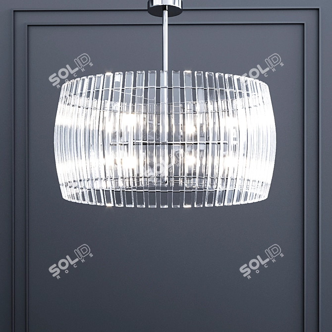 Modern Metal and Glass Freeze Pendant Light - 5030-AGB 3D model image 1