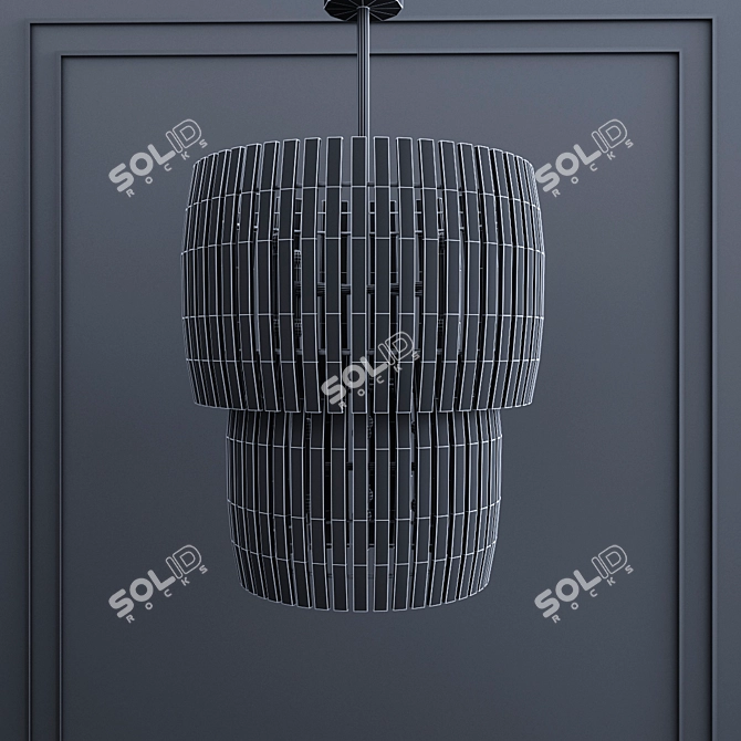 Hudson Valley Freeze Pendant: Metal and Glass, 900mm Height 3D model image 2