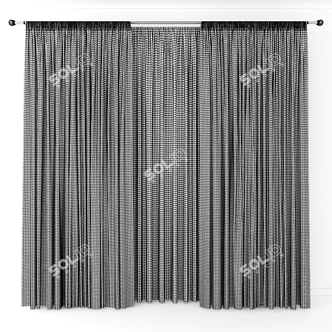 Elegant Curtain Panels 3D model image 2