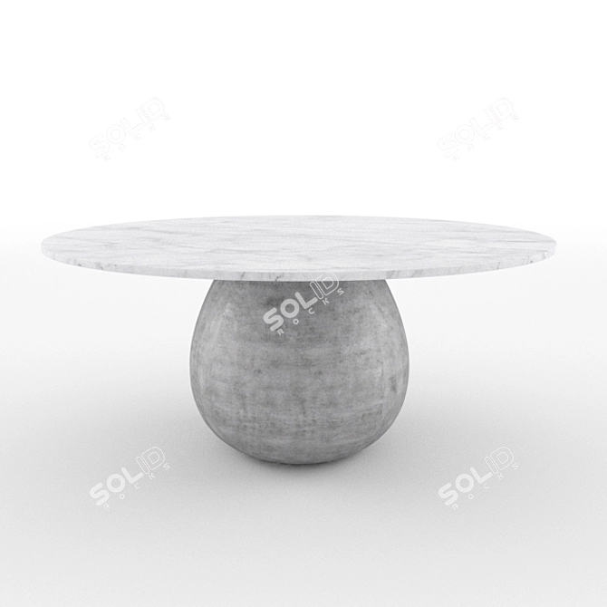 Crackle Finish Marble Round Table 3D model image 1