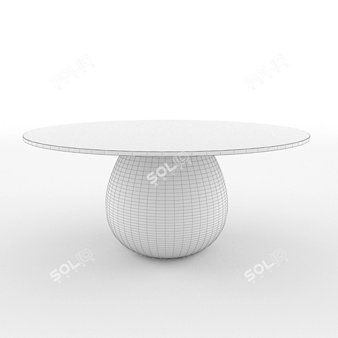 Crackle Finish Marble Round Table 3D model image 2