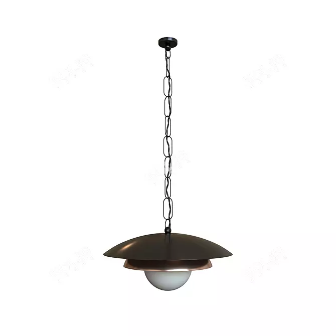 Sleek Shell Pendant Light 3D model image 1