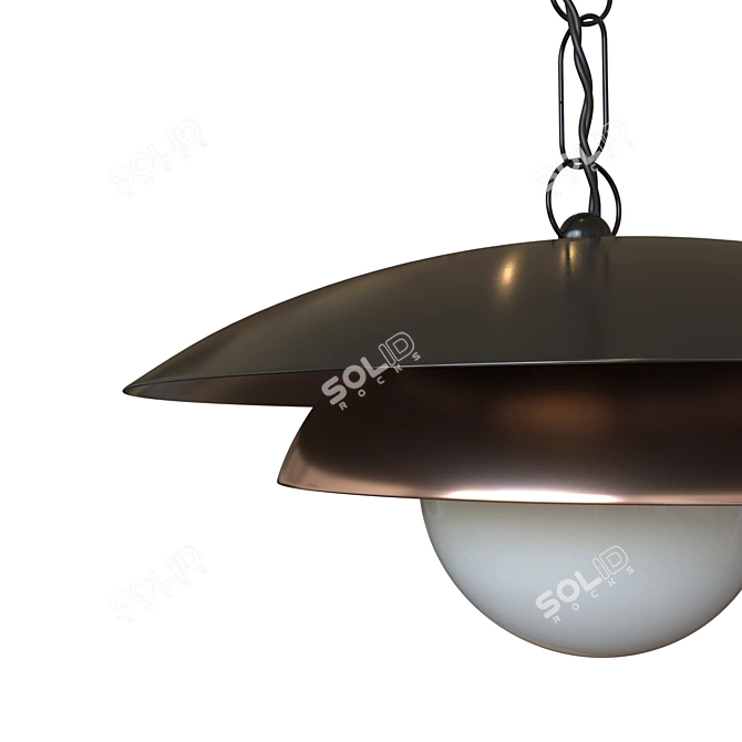 Sleek Shell Pendant Light 3D model image 2