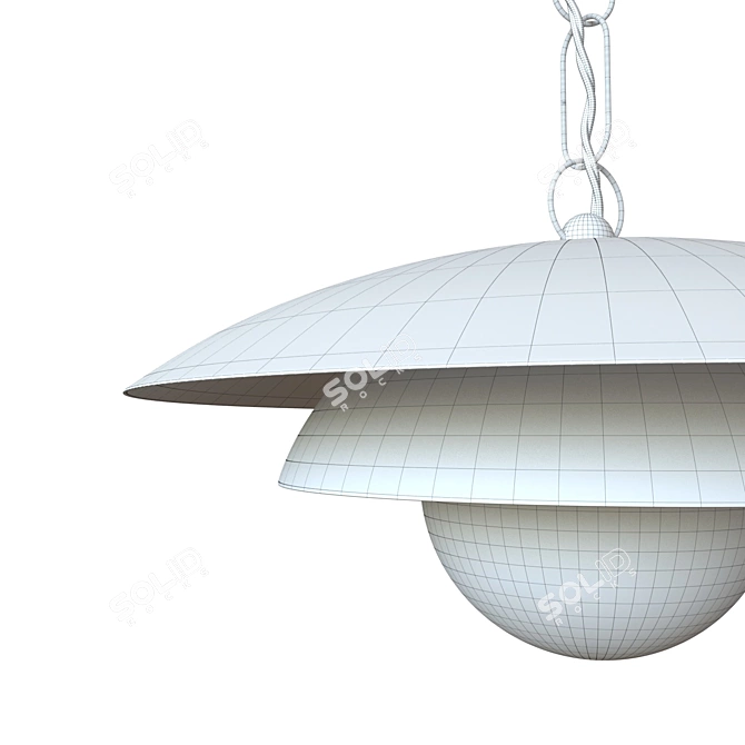 Sleek Shell Pendant Light 3D model image 3