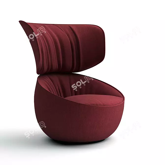 Contemporary Wingback Armchair: Moooi Hana 3D model image 1