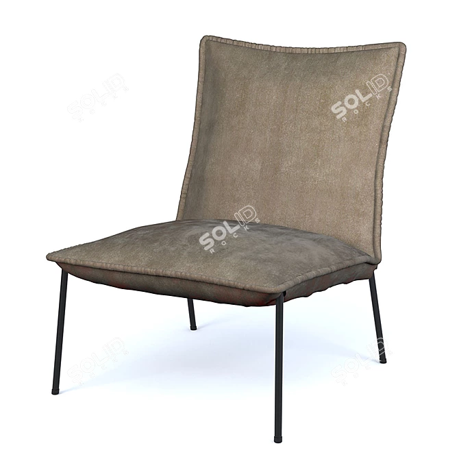 Industrial Metal Fabric Chair 3D model image 1