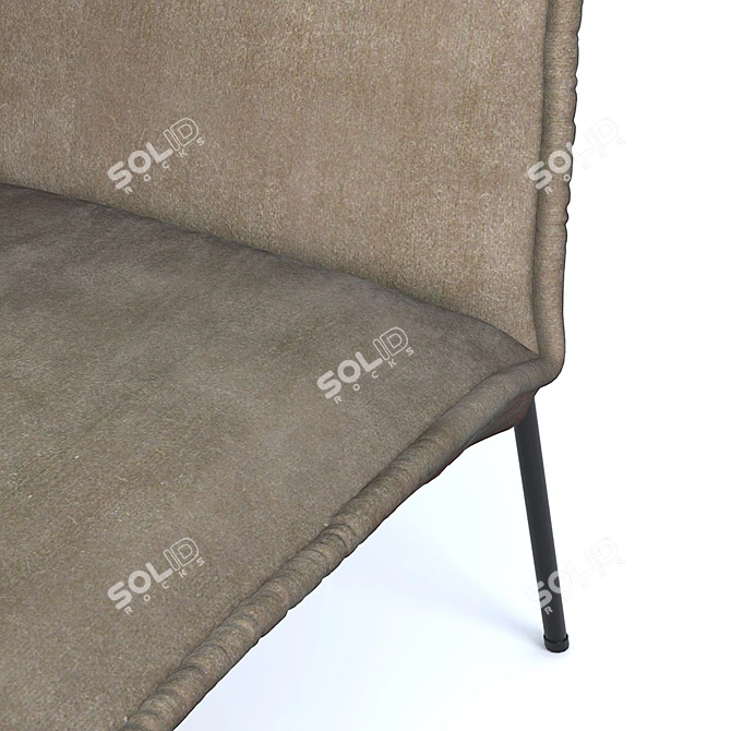 Industrial Metal Fabric Chair 3D model image 3