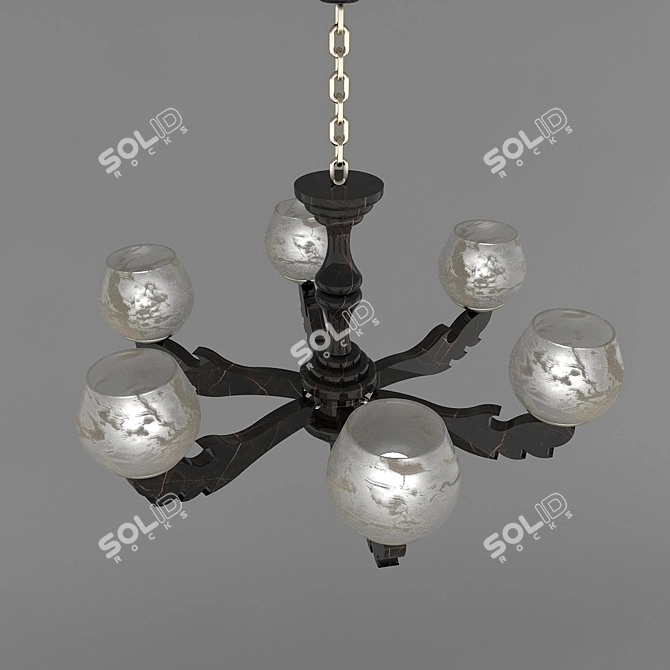 Classic Stone Ceiling Light 3D model image 3