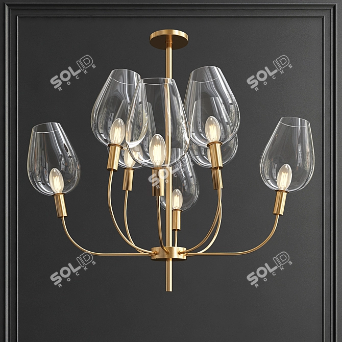 Industrial Button Chandelier - Modern Loft 3D model image 1