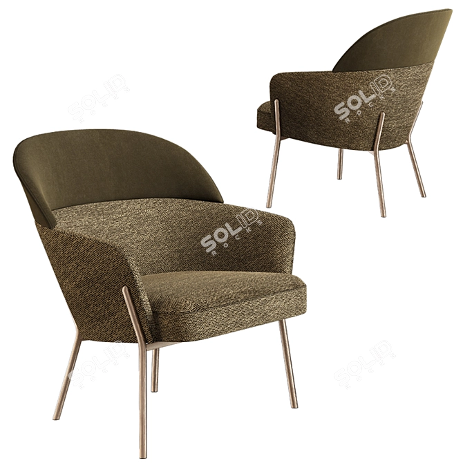 Wam Lounge Chair: Sleek and Stylish Seating Solution 3D model image 1