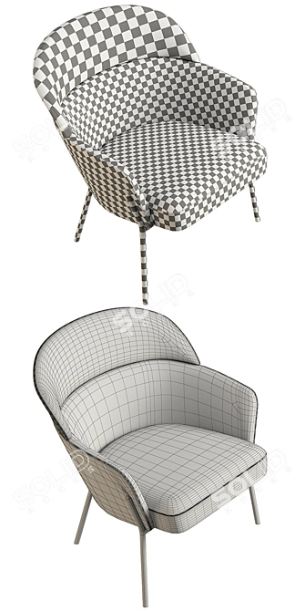 Wam Lounge Chair: Sleek and Stylish Seating Solution 3D model image 3