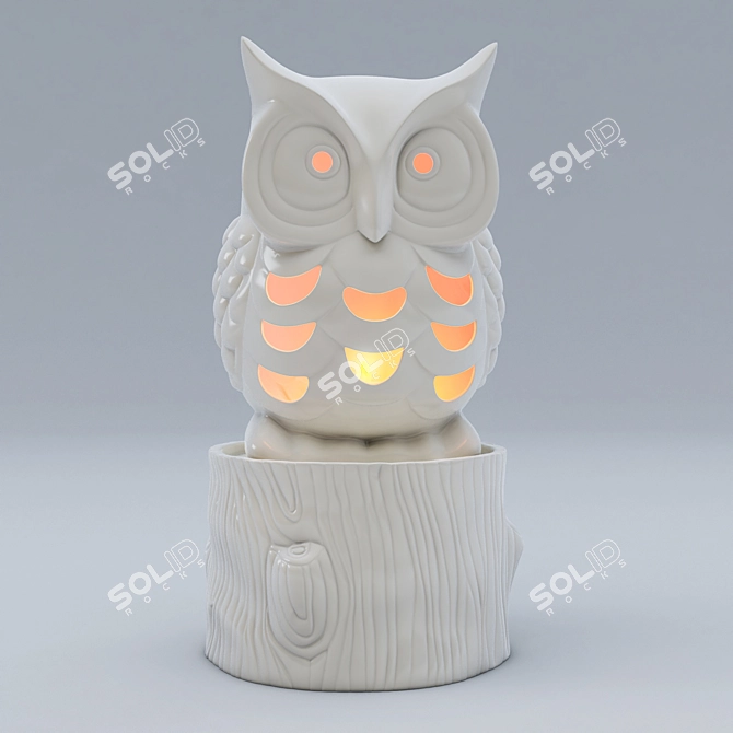 Luminous Owl Tea Light Holder 3D model image 1